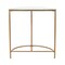 D-Shaped Console Table with Glass Top and Golden Base | Elegant & Modern Entryway Table | Sturdy Metal Frame | Space-Saving Design | Perfect for Living Room, Hallway, Office & Home Décor